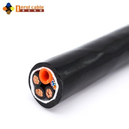 Derul undervanns ROV-tether/kabel med luftslange